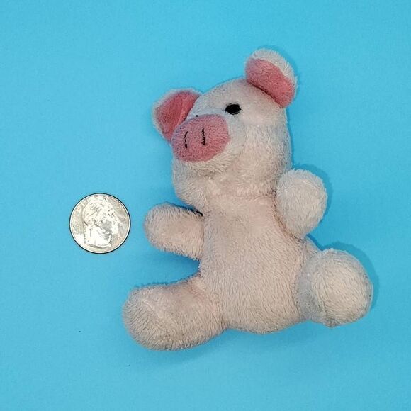 Mini 4" Pig Plush Toy for 18" Dolls Pink Plushie Stuffed Animal - Picture 5 of 5